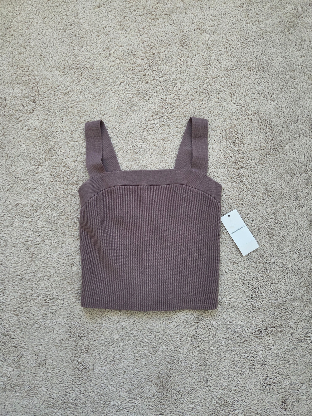 Abercrombie & Fitch Ribbed Square-Neck Crop Tank Size Small